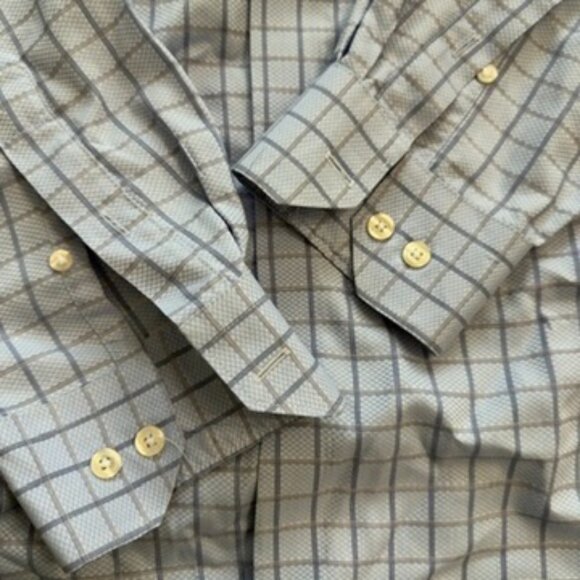 Hart Schaffner Marx Light Blue Windowpane Dress Shirt – Size Large - Picture 7 of 13